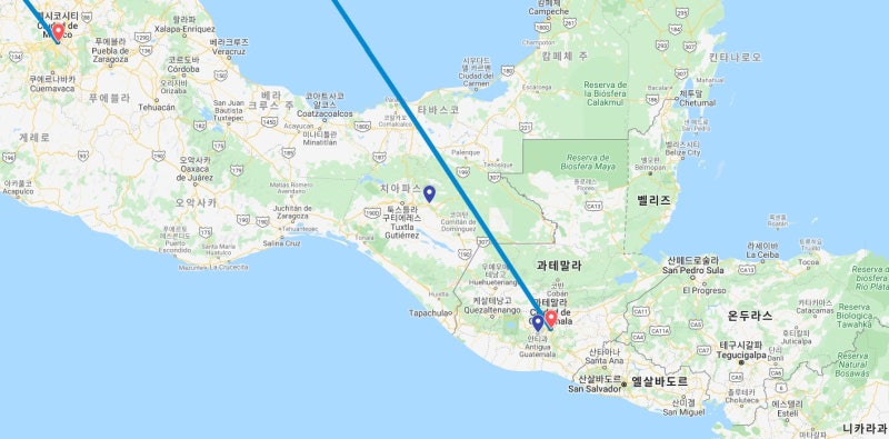 멕시코시티 인 과테말라시티 아웃 항공권의 거점 여행 도시: 멕시코의 산크리스토발과 과테말라의 안티과