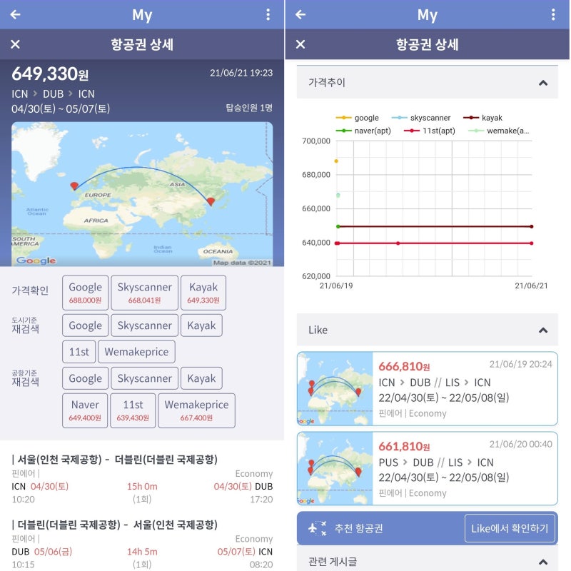 4/30(토) ~ 5/7(토) 서울 - 더블린 - 서울 핀에어 63만 원