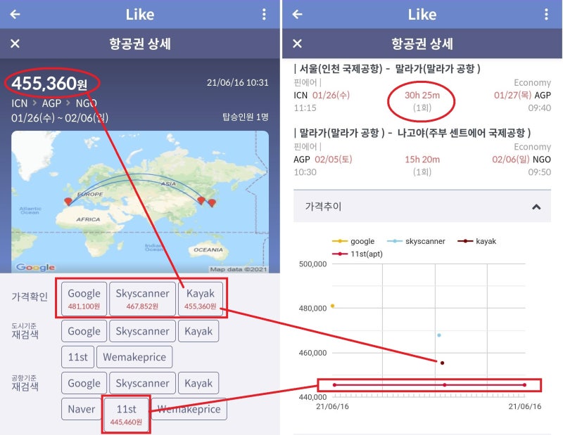 1/26(수) ~ 2/6(일) 서울 - 말라가 - 나고야 핀에어 44만 원
