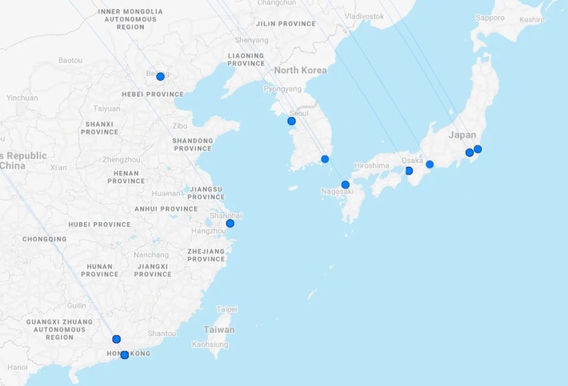 핀에어 Route Map - flightconnections