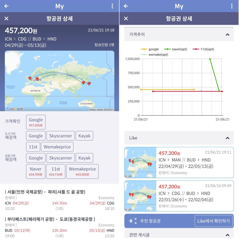 4/29(금) ~ 5/13(금) 서울 - 파리 // 부다페스트 - 도쿄 핀에어 42만 원